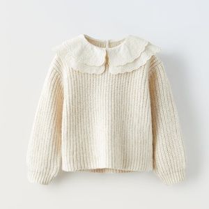 Embroidered collar cardigan